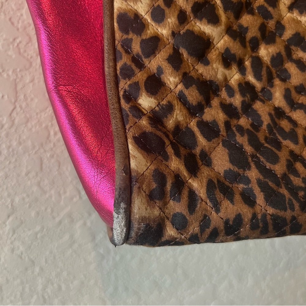Consuela Leopard Print Tote with Pink Metallic Sides - Picture 7 of 16